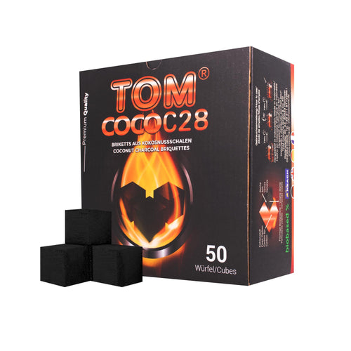 Tom Cococha C28 Kohlen: Hochwertige Shishakohlen mit einem Durchmesser von 28mm für ein ausgezeichnetes und langanhaltendes Shisha-Erlebnis