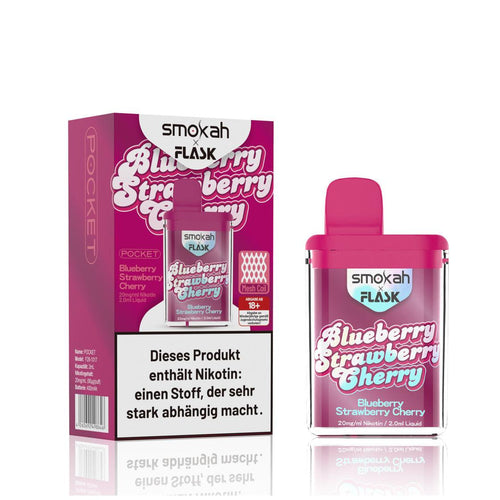 Smokah x Flask Pocket Vape - Blueberry Strawberry Cherry - 4-Shisha Onlineshop