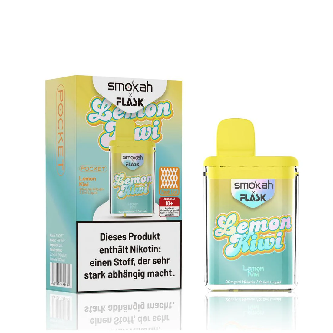 Smokah x Flask Pocket Vape - Lemon Kiwi