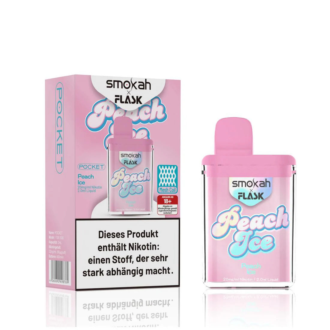 Smokah x Flask Pocket Vape - Peach Ice